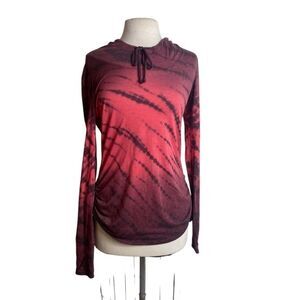 Halcyon Bebe M hooded long sleeve pullover tunic w/ruched sides